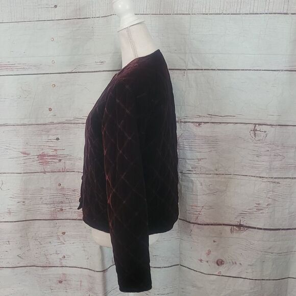 Eileen Fisher Quilted Velvet Jacket Size Small - Picture 4 of 5